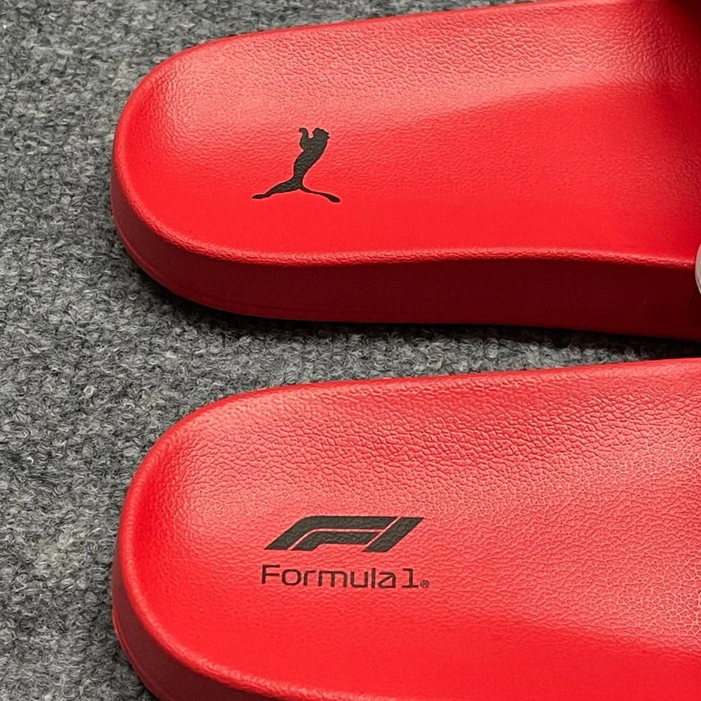 Puma Formula 1 F1 Slides Mens Size 11 Red Leadcat 2.0 Racing Sandals Flip Flops